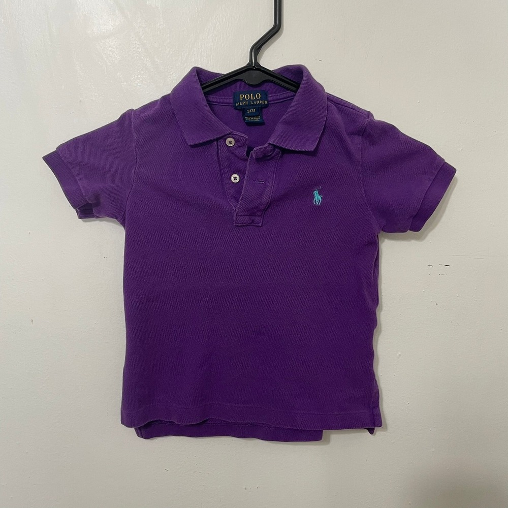 Kids Polo Ralph Lauren Purple Short Sleeve Polo Shirt Size 3T Classic